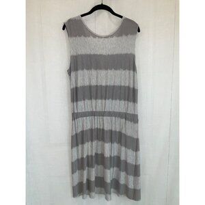 Athleta Lively Dress Womens Gray Stripe Cross Back size Large so soft!
